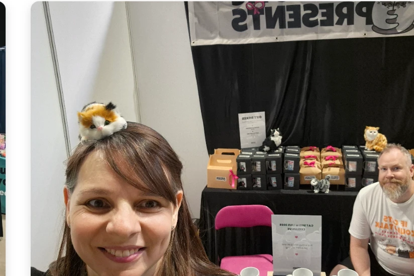 Nicola and Steve at the Purrtastic Presents stand at The Cat Show Live 2025